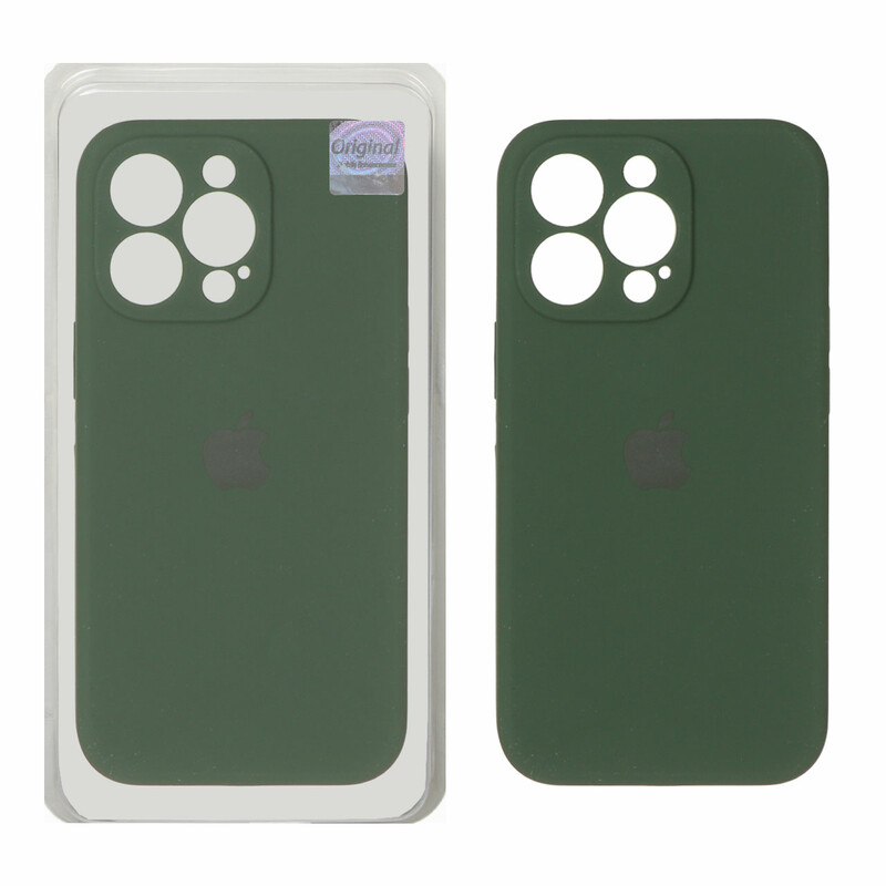 قاب سیلیکونی پاک کنی اورجینال Master Quality مدل Apple iPhone 13 Pro - سبز تیره (پک دار)