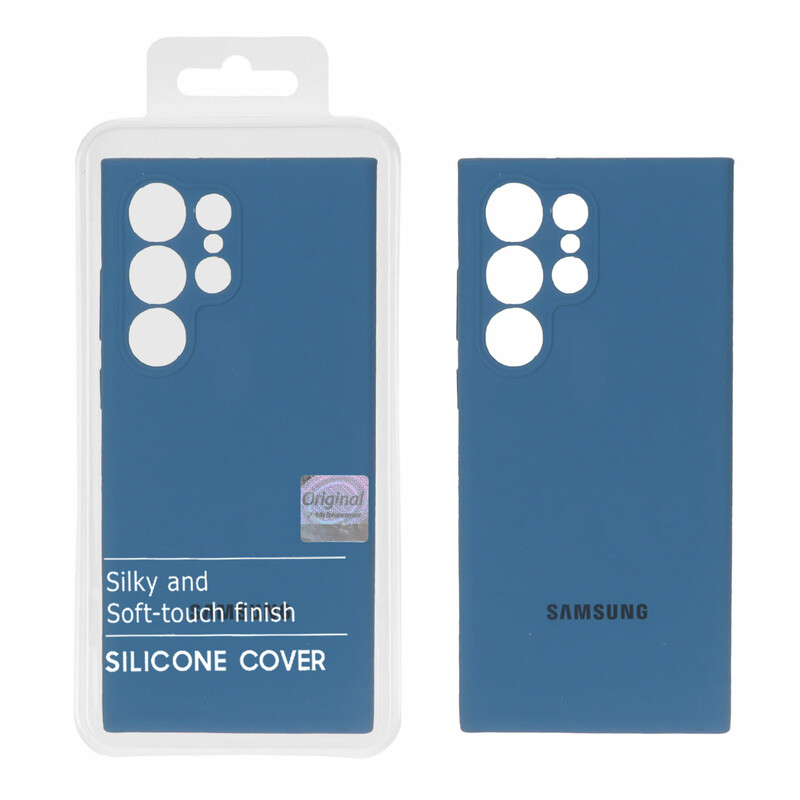 قاب سیلیکونی پاک کنی اورجینال Master Quality مدل Samsung Galaxy S23 Ultra - آبی تیره (پک دار)