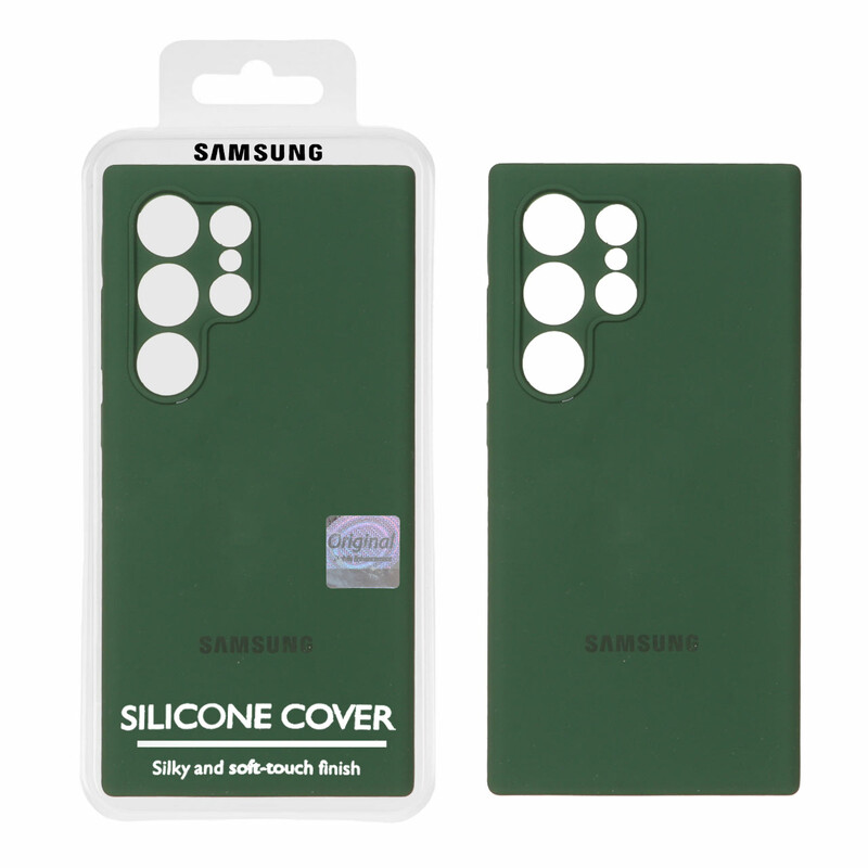 قاب سیلیکونی پاک کنی اورجینال Master Quality مدل Samsung Galaxy S24 Ultra - سبز تیره (پک دار)