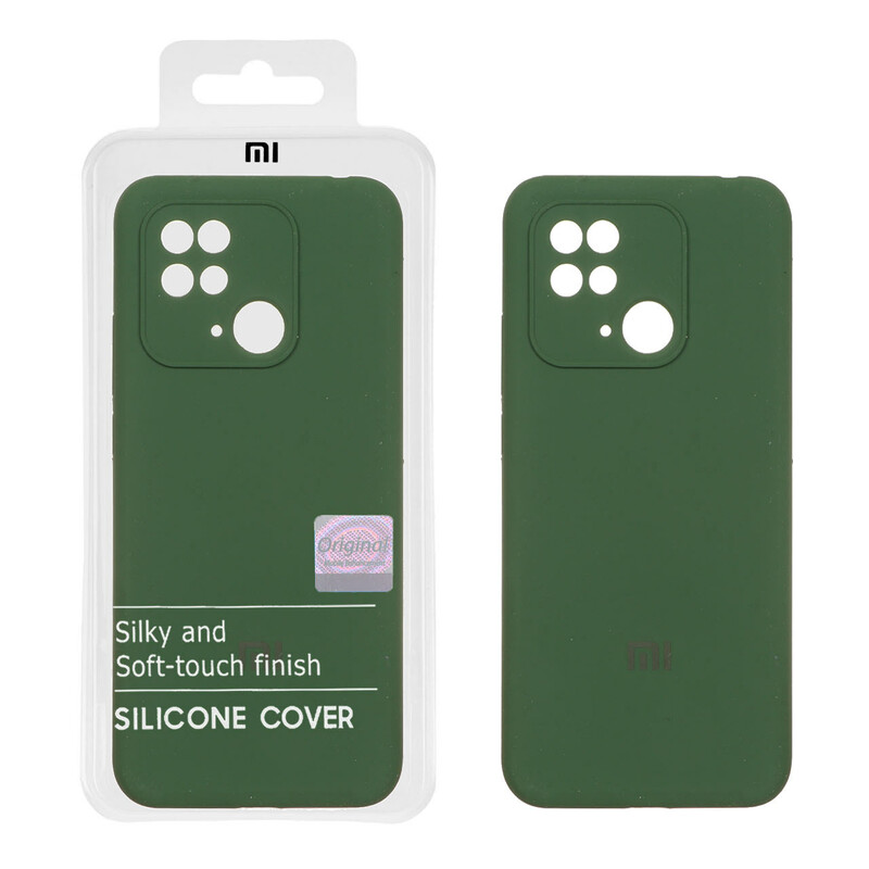 قاب سیلیکونی پاک کنی اورجینال Master Quality مدل Xiaomi Redmi 10C / Redmi 10 Power / Poco C40 - سبز تیره (پک دار)