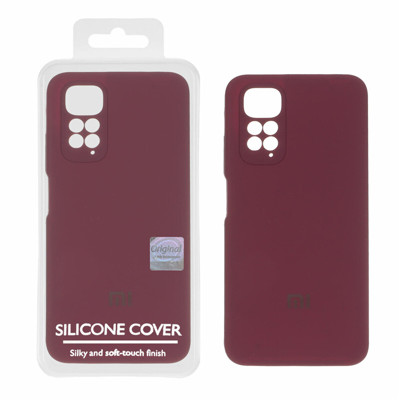 قاب سیلیکونی پاک کنی اورجینال Master Quality مدل Xiaomi Redmi Note 11 4G / Redmi Note 11S - زرشکی (پک دار)