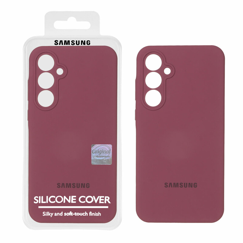 قاب سیلیکونی پاک کنی اورجینال Master Quality مدل Samsung Galaxy A35 - زرشکی (پک دار)
