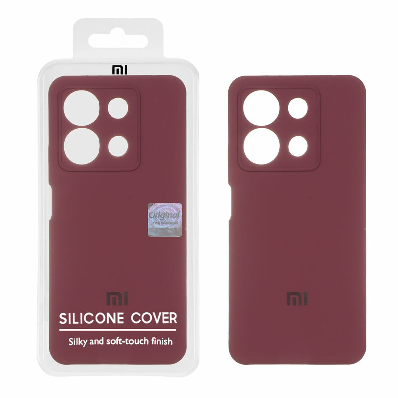 قاب سیلیکونی پاک کنی اورجینال Master Quality مدل Xiaomi Redmi Note 13 4G - زرشکی (پک دار)