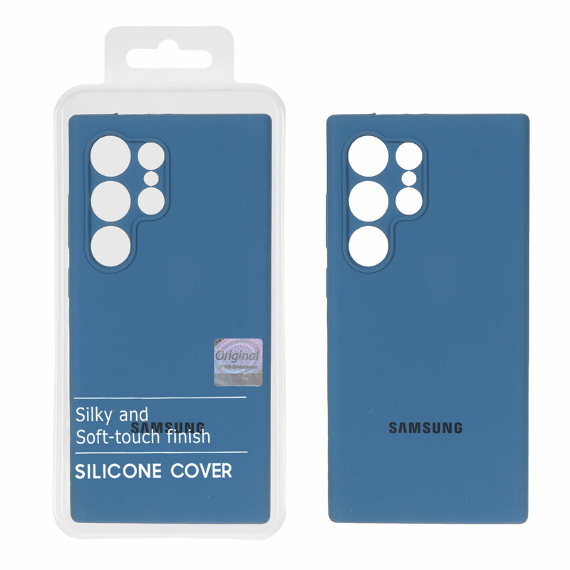 قاب سیلیکونی پاک کنی اورجینال Master Quality مدل Samsung Galaxy S24 Ultra - آبی تیره (پک دار)