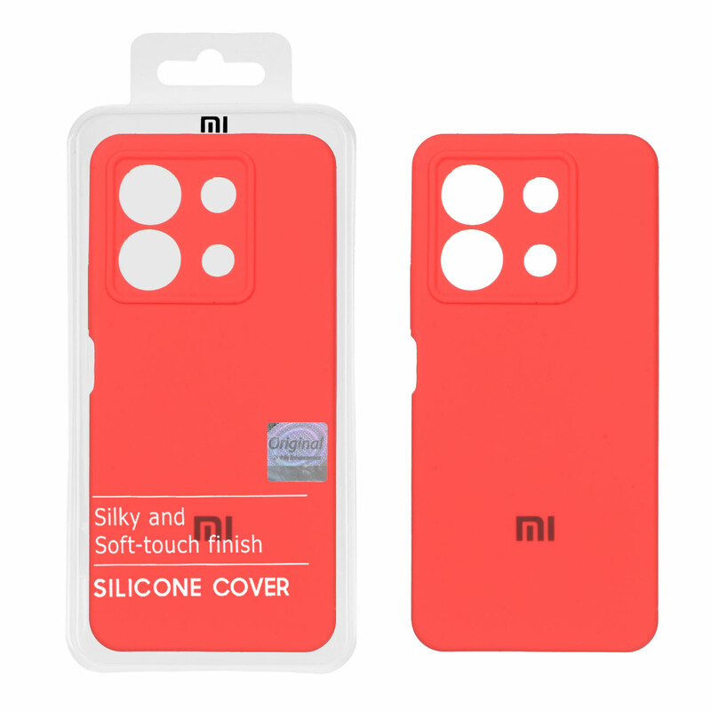 قاب سیلیکونی پاک کنی اورجینال Master Quality مدل Xiaomi Redmi Note 13 Pro 5G / Poco X6 5G - مرجانی (پک دار)