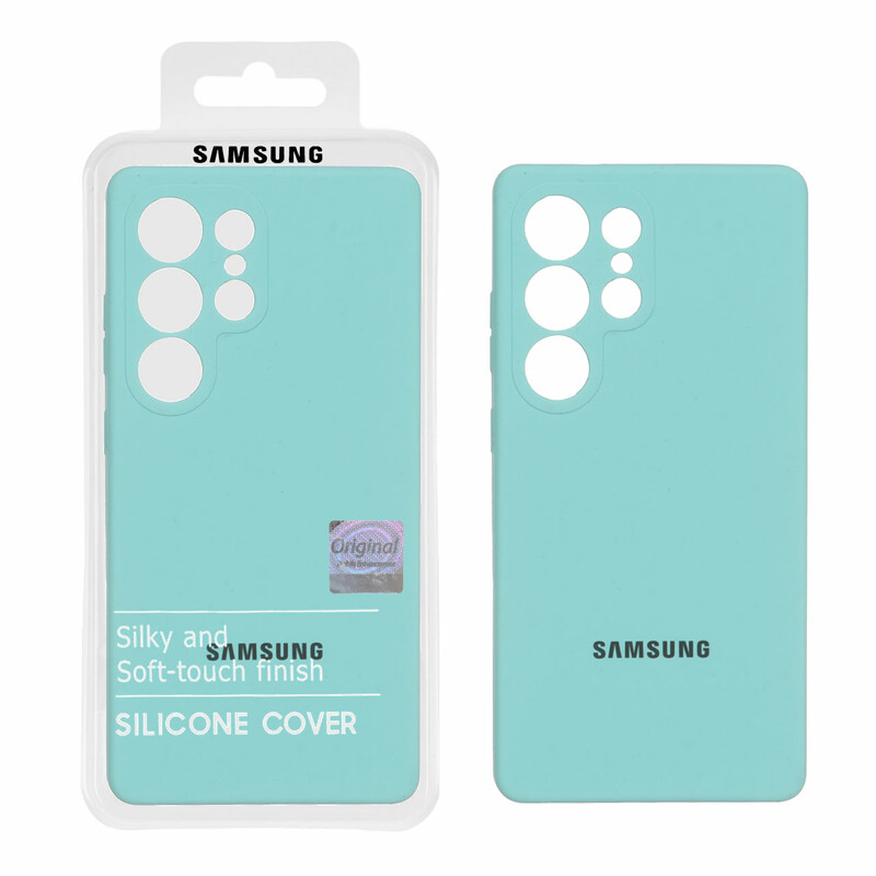 قاب سیلیکونی پاک کنی اورجینال Master Quality مدل Samsung Galaxy S25 Ultra - سبزآبی (پک دار)