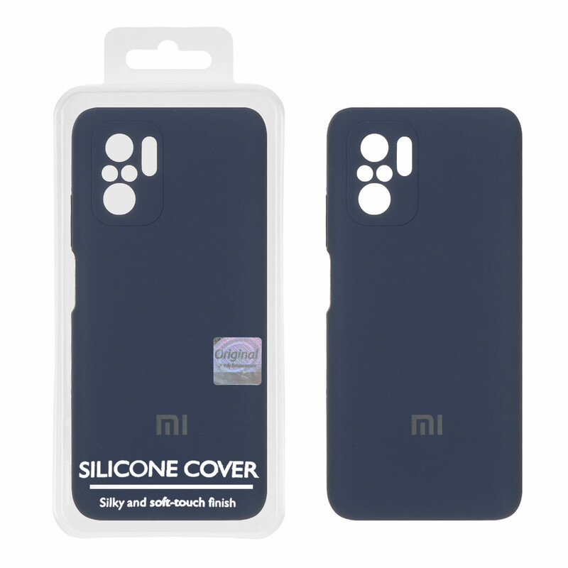 قاب سیلیکونی پاک کنی اورجینال Master Quality مدل Xiaomi Redmi Note 10 4G / Redmi Note 10S / Poco M5S - سرمه ای (پک دار)