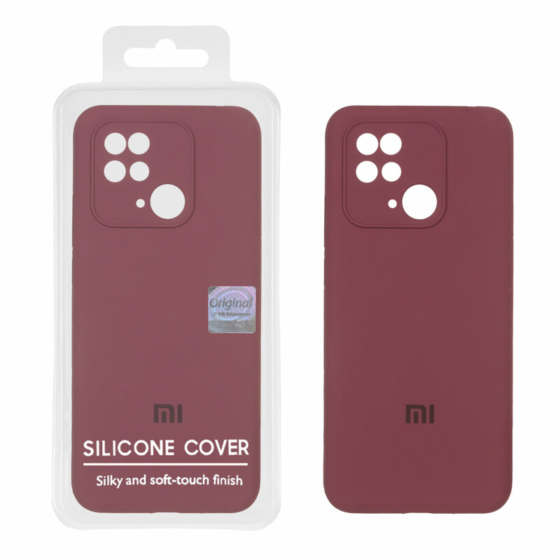 قاب سیلیکونی پاک کنی اورجینال Master Quality مدل Xiaomi Redmi 10C / Redmi 10 Power / Poco C40 - زرشکی (پک دار)