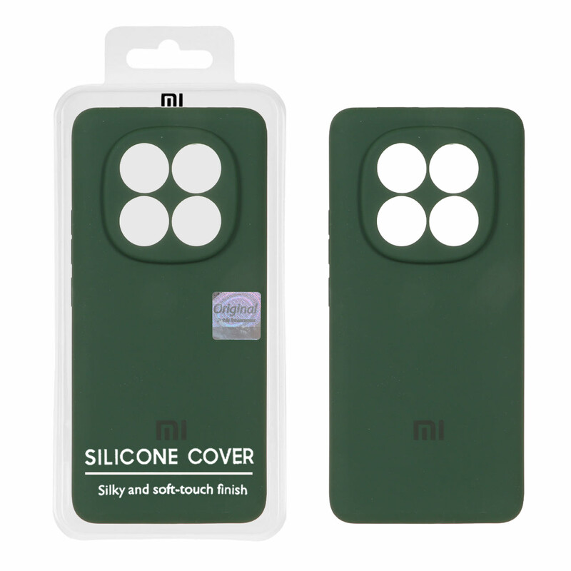 قاب سیلیکونی پاک کنی اورجینال Master Quality مدل Xiaomi Redmi Note 14 Pro 5G / Redmi Note 14 Pro Plus 5G / Poco X7 5G - سبز تیره (پک دار)