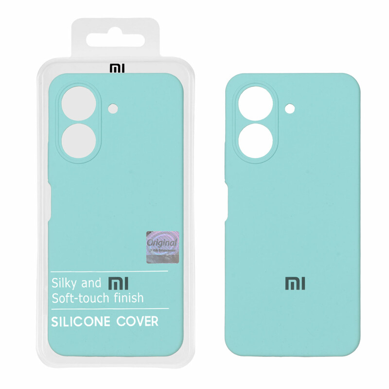 قاب سیلیکونی پاک کنی اورجینال Master Quality مدل Xiaomi Redmi 13C / Poco C65 - سبزآبی (پک دار)