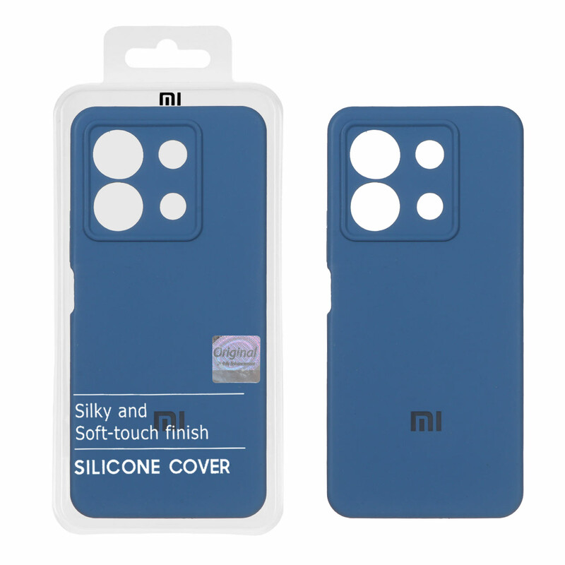 قاب سیلیکونی پاک کنی اورجینال Master Quality مدل Xiaomi Redmi Note 13 Pro 5G / Poco X6 5G - آبی تیره (پک دار)