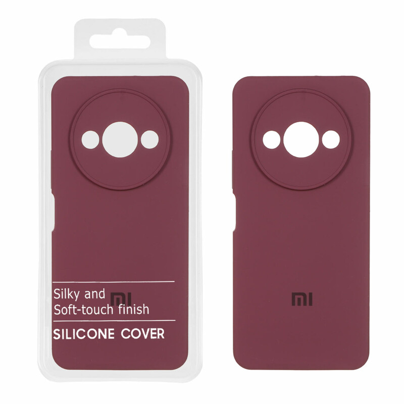 قاب سیلیکونی پاک کنی اورجینال Master Quality مدل Xiaomi Redmi A3 / A3x / Poco C61 - زرشکی (پک دار)