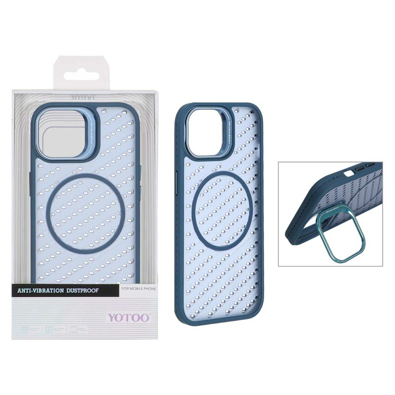 قاب اورجینال Yotoo مات MagSafe استندشو Apple iPhone 15 / iPhone 14 / iPhone 13 - سرمه ای (پک دار) - NTC