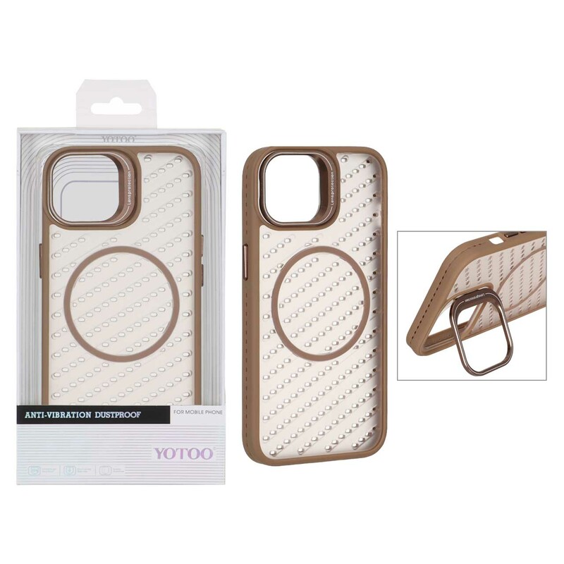 قاب اورجینال Yotoo مات MagSafe استندشو Apple iPhone 13 / iPhone 14 - صحرایی (پک دار) - NTC