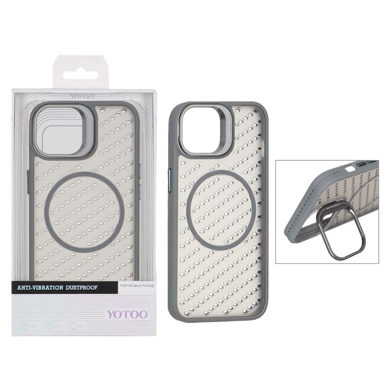 قاب اورجینال Yotoo مات MagSafe استندشو Apple iPhone 13 / iPhone 14 - خاکستری (پک دار) - NTC