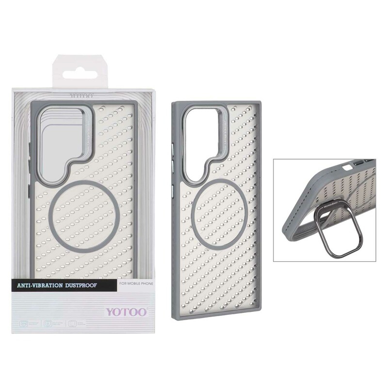 قاب اورجینال Yotoo مات MagSafe استندشو Samsung Galaxy S24 Ultra - خاکستری (پک دار) - NTC