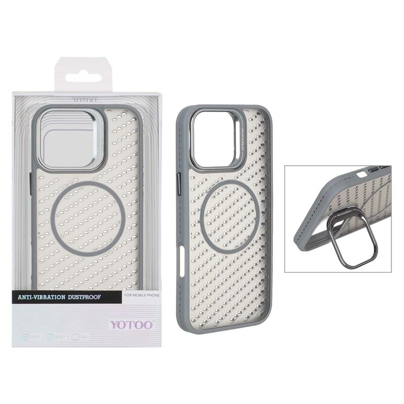 قاب اورجینال Yotoo مات MagSafe استندشو Apple iPhone 16 Pro Max - خاکستری (پک دار) - NTC