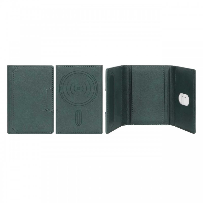 جاکارتی چرمی مگنتی MagSafe دوخت دار درجه یک - سبز