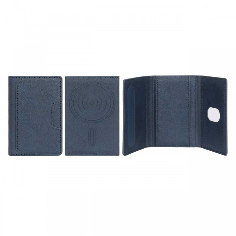 جاکارتی چرمی مگنتی MagSafe دوخت دار درجه یک - سرمه ای