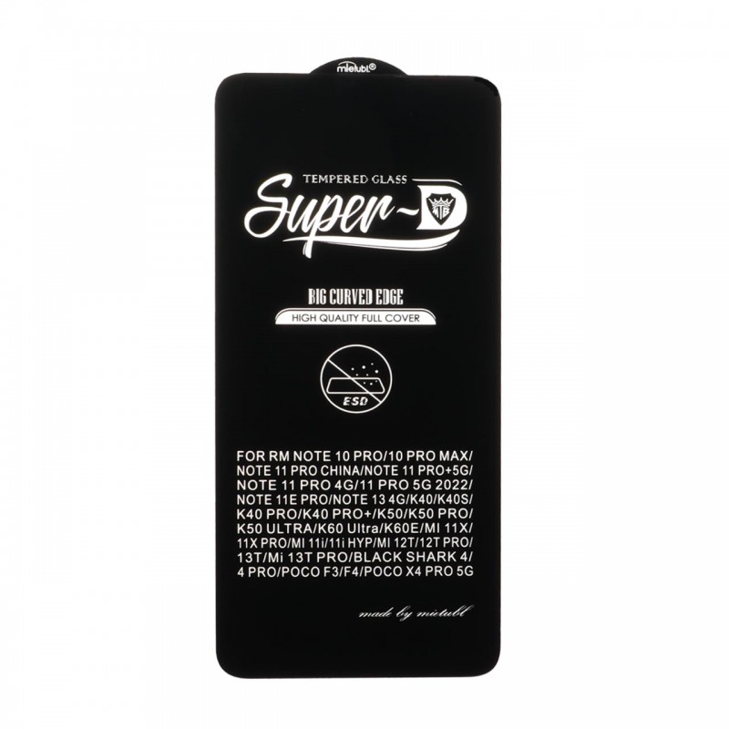 محافظ صفحه نمایش شیشه ای Xiaomi Redmi Note 13 4G - Full Cover Super D Mietubl-ESD - مشکی