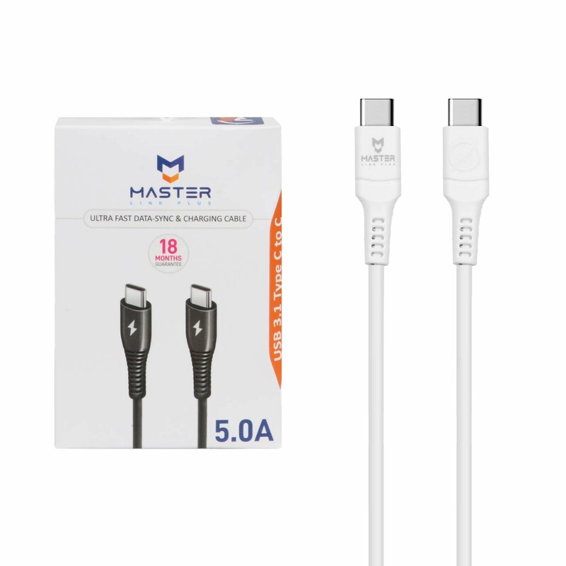 کابل شارژ سوپر فست MASTER Type-C to Type-C مدل ETM 002 - سفید