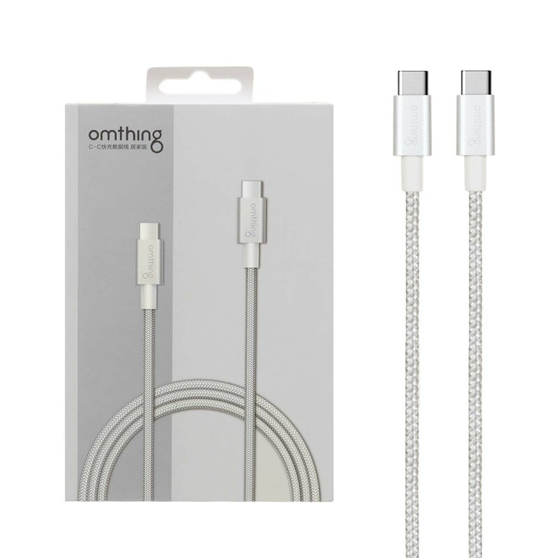 کابل شارژ اصلی 2 متری 60W سوپر فست Omthing Type-C to Type-C مدل POD002 - نقره ای - BSA