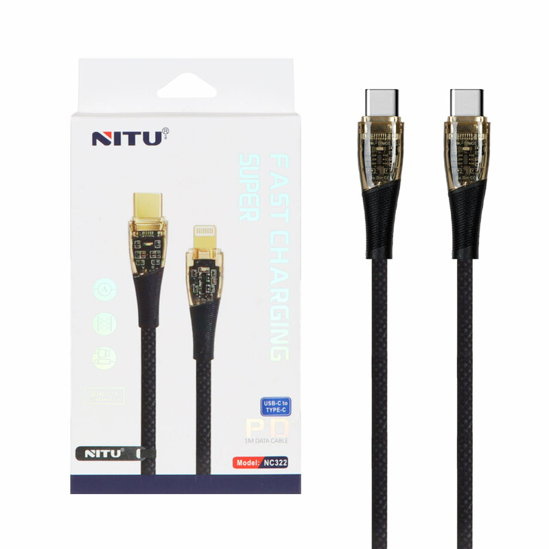 کابل شارژ PD و فست NITU Type-C to Type-C مدل NC322 - مشکی