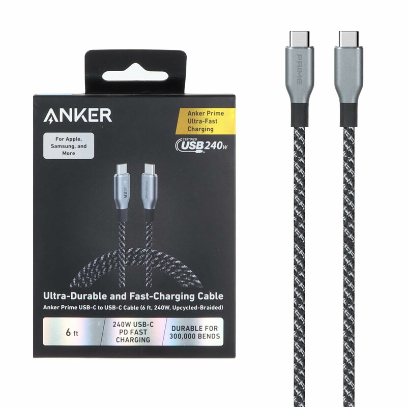 کابل شارژ PD و فست 1.8 متری ANKER Type-C To Type-C مدل A88E2 240W - خاکستری - PAD (گارانتی شش ماهه شرکتی)