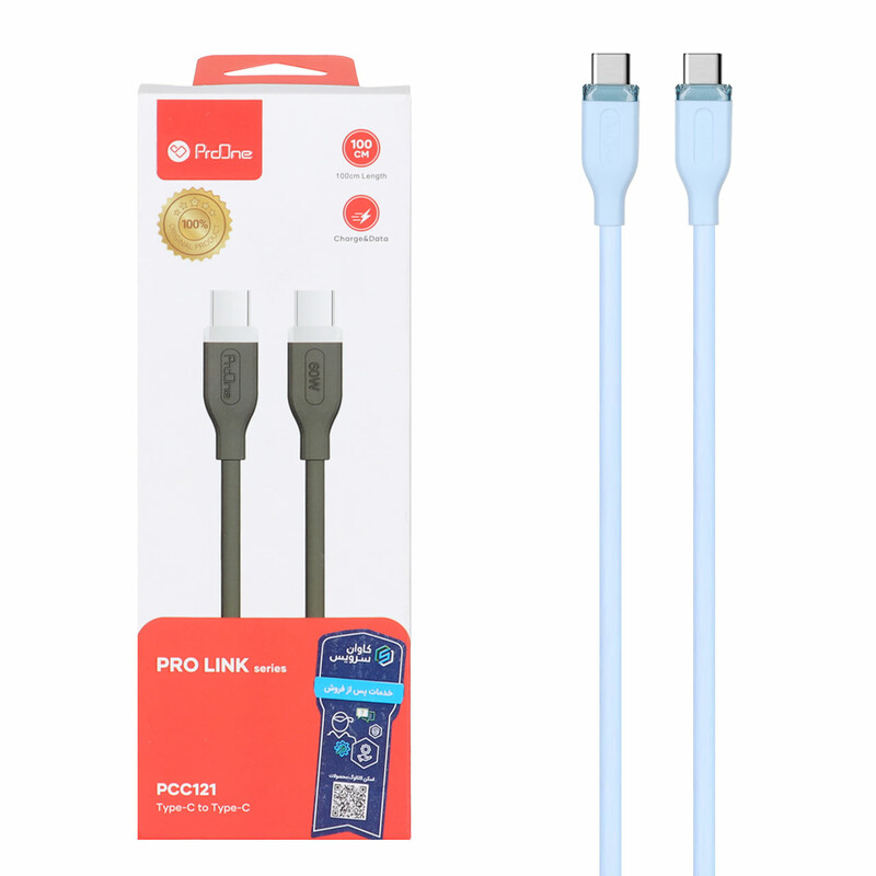 کابل شارژ PD و فست ProOne Type-C to Type-C مدل PCC121 - آبی
