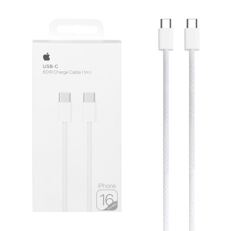کابل شارژ فست Type-C To Type-C iPhone 16 Pro Max مدل MQKJ3ZM/A 60W - سفید - DST (گارانتی شش ماهه) - درجه یک