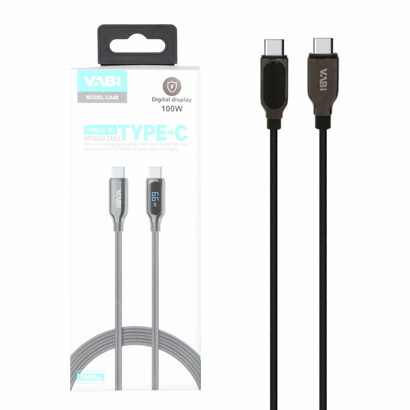 کابل شارژ فست VABI Type-C To Type-C مدل CA48 100W - مشکی