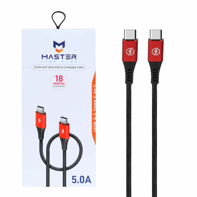 کابل شارژ فست  MASTER  Type-C to Type-C مدل ETM 002 - مشکی قرمز