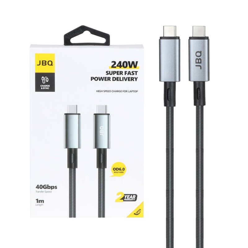 کابل شارژ سوپر فست JBQ Type-C to Type-C مدل PCA-24 - مشکی (گارانتی یکساله رصاصی) (پک ضعیف)