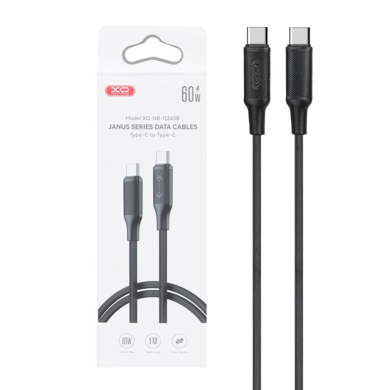 کابل شارژ فست XO Type-C to Type-C مدل Q265B - مشکی
