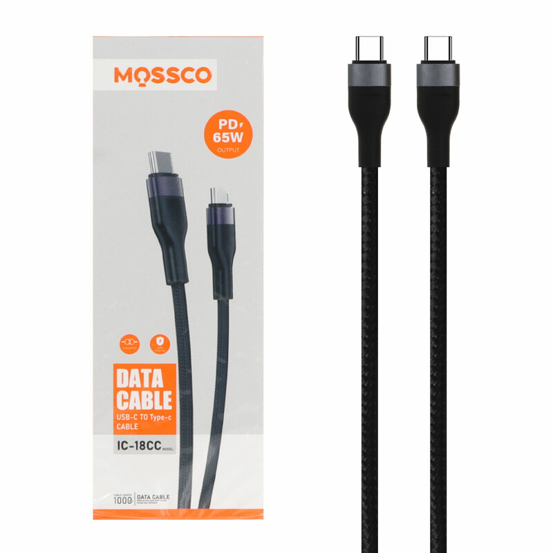 کابل شارژ PD و فست Mossco Type-C To Type-C مدل IC-18CC 65W - مشکی