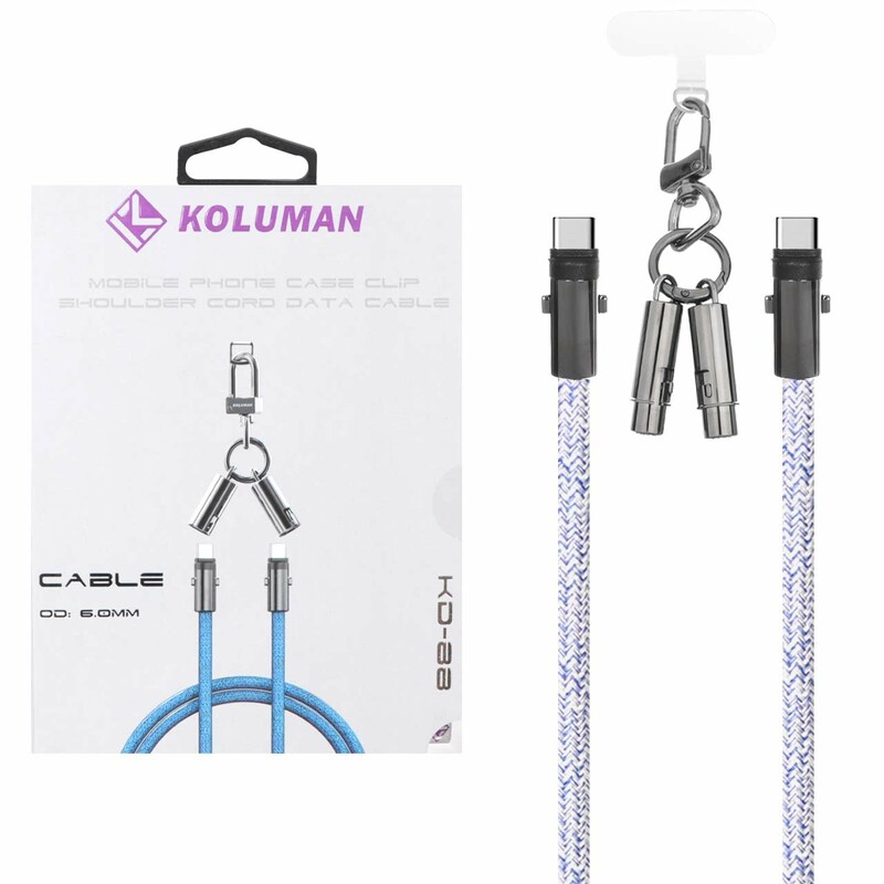 کابل شارژ فست Koluman Type-C to Type-C مدل KD-88 60W - طوسی (گارانتی یکساله PMC)