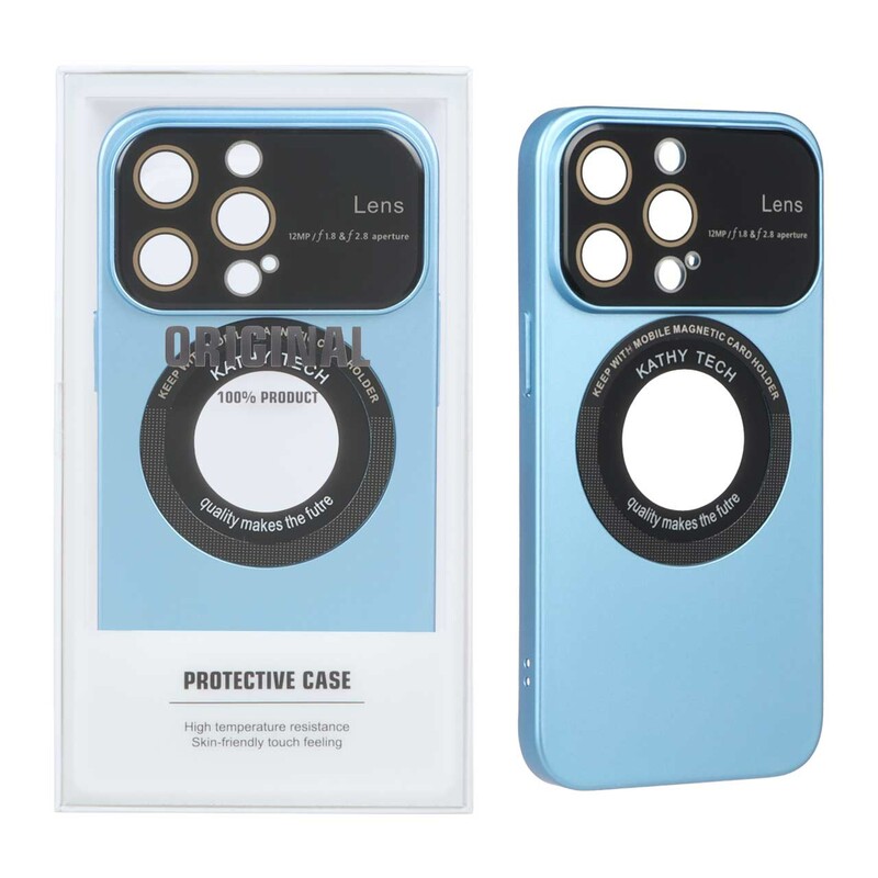 قاب اورجینال Kathy Tech محافظ لنز شیشه ای Magsafe کلاسیک Apple iPhone 13 Pro - آبی (پک دار)