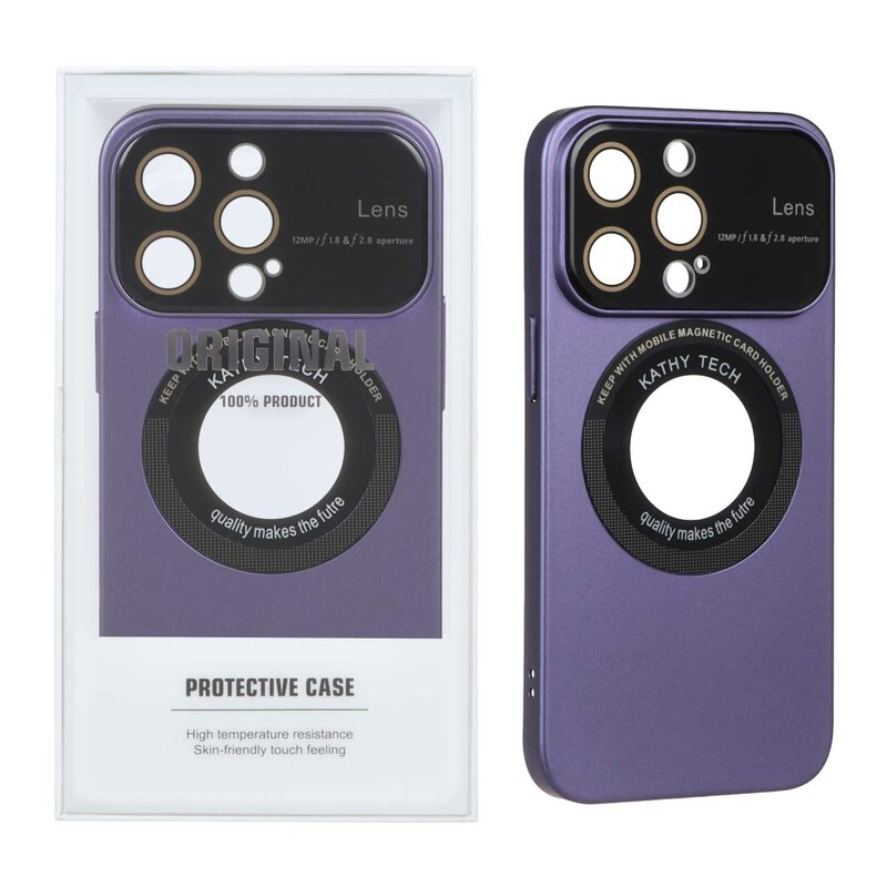 قاب اورجینال Kathy Tech محافظ لنز شیشه ای Magsafe کلاسیک Apple iPhone 13 Pro - بنفش (پک دار)