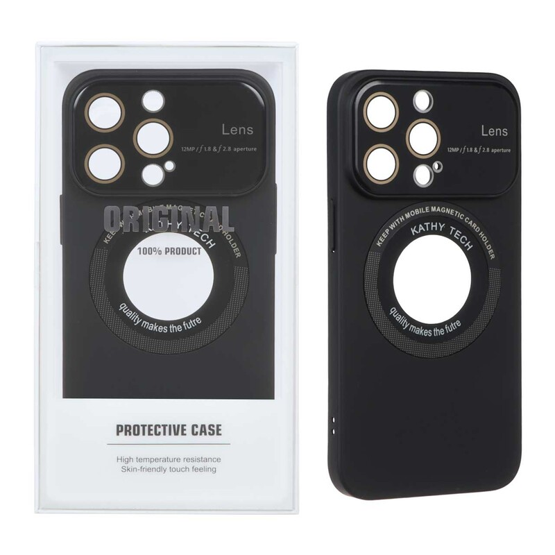 قاب اورجینال Kathy Tech محافظ لنز شیشه ای Magsafe کلاسیک Apple iPhone 13 Pro - مشکی (پک دار)
