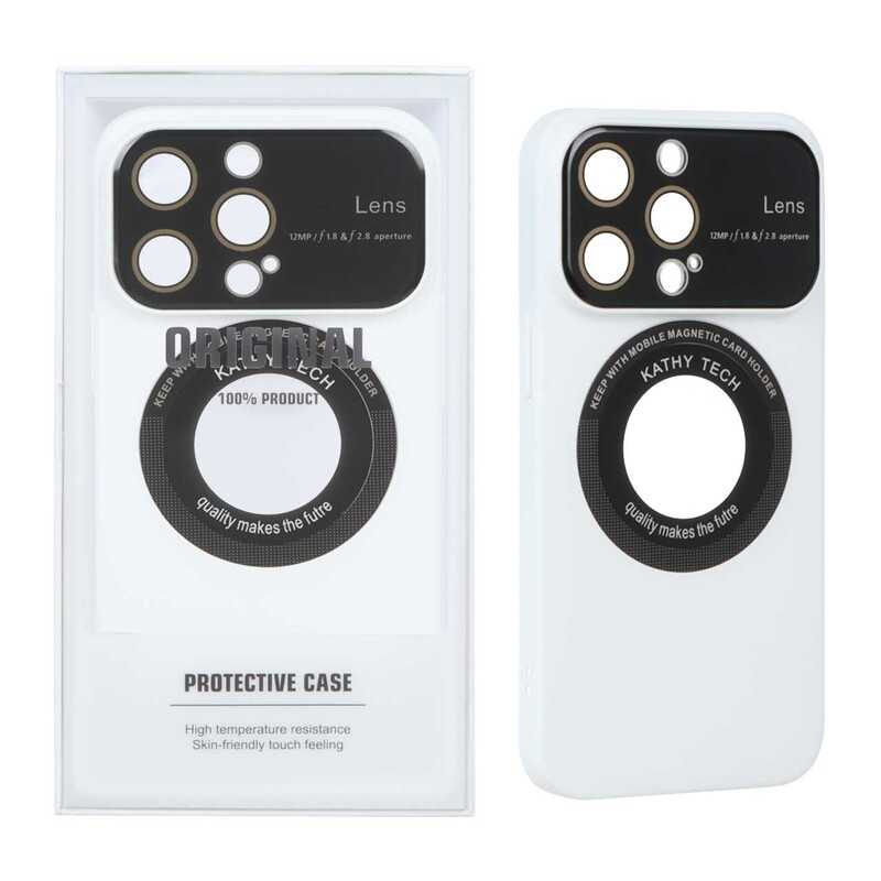 قاب اورجینال Kathy Tech محافظ لنز شیشه ای Magsafe کلاسیک Apple iPhone 13 Pro - سفید (پک دار)