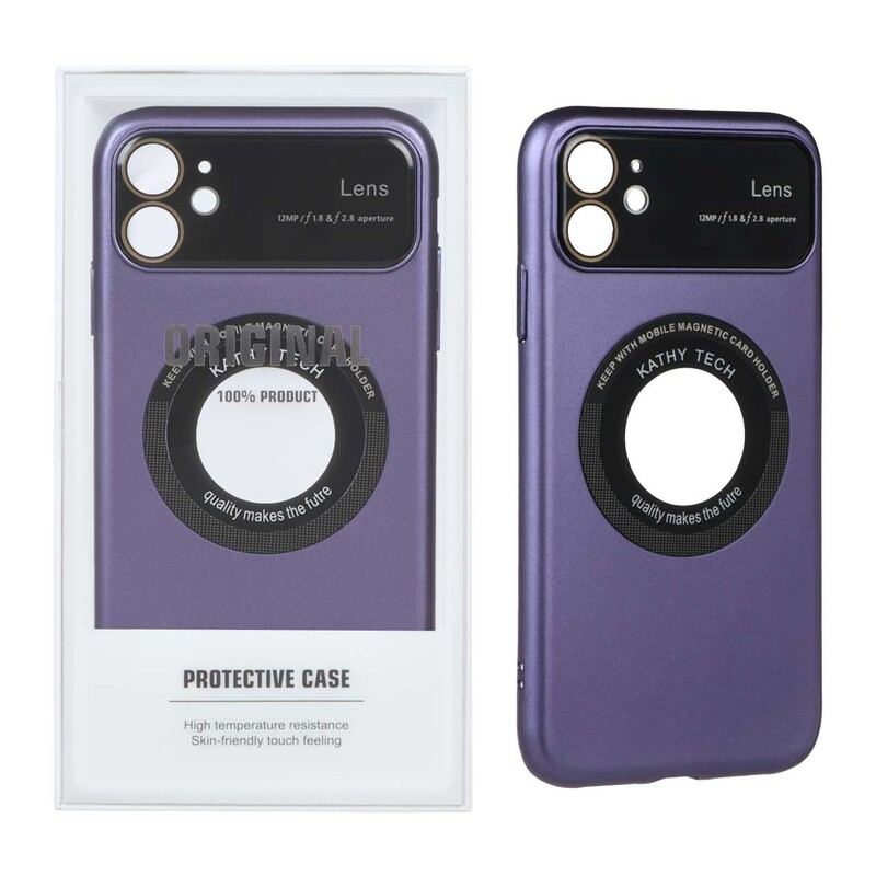 قاب اورجینال Kathy Tech محافظ لنز شیشه ای Magsafe کلاسیک Apple iPhone 11 - بنفش (پک دار)