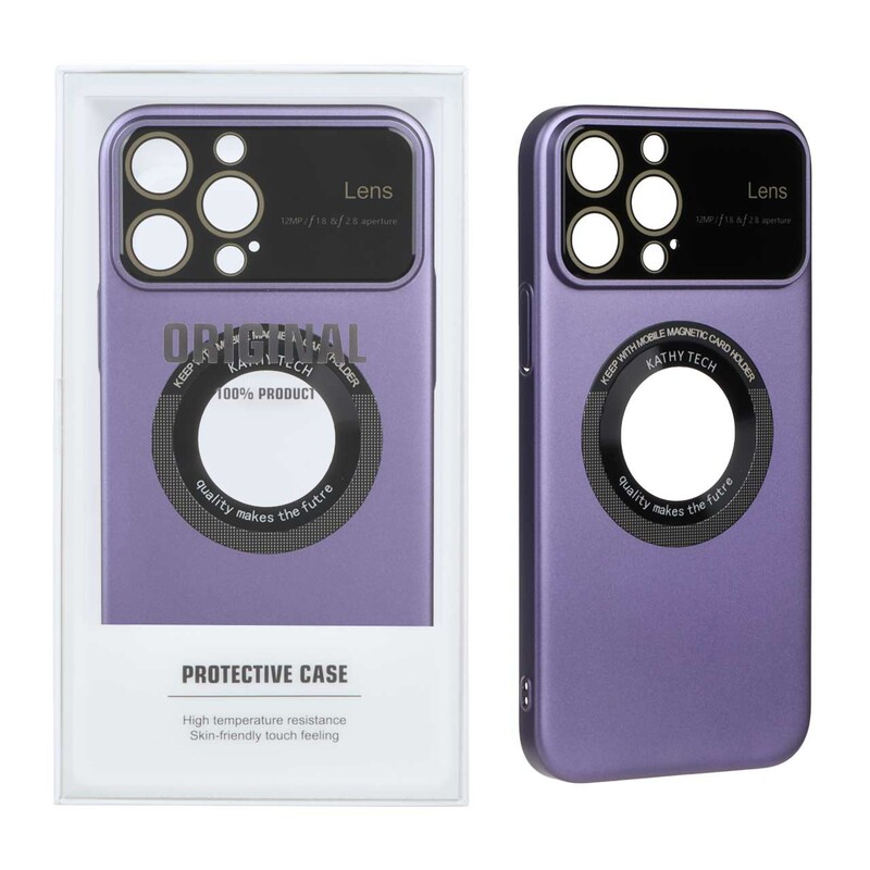 قاب اورجینال Kathy Tech محافظ لنز شیشه ای Magsafe کلاسیک Apple iPhone 13 Pro Max - بنفش (پک دار)