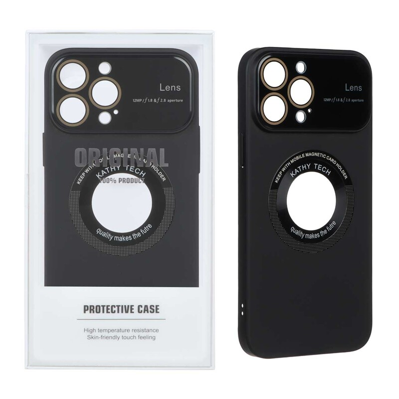 قاب اورجینال Kathy Tech محافظ لنز شیشه ای Magsafe کلاسیک Apple iPhone 13 Pro Max - مشکی (پک دار)