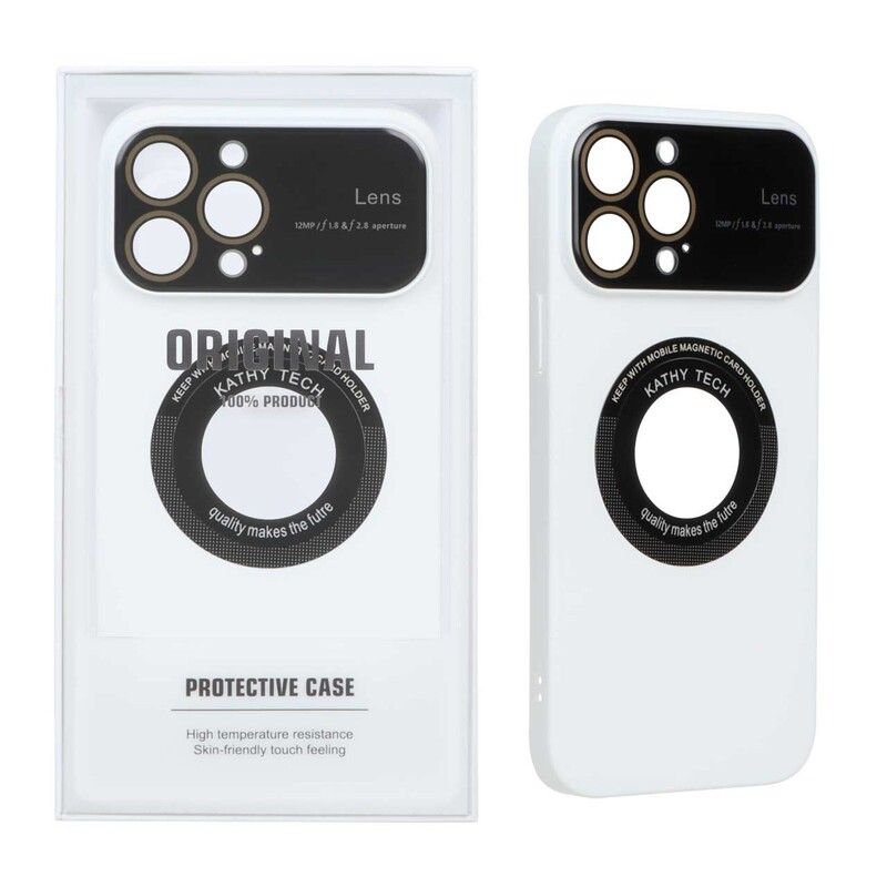 قاب اورجینال Kathy Tech محافظ لنز شیشه ای Magsafe کلاسیک Apple iPhone 13 Pro Max - سفید (پک دار)