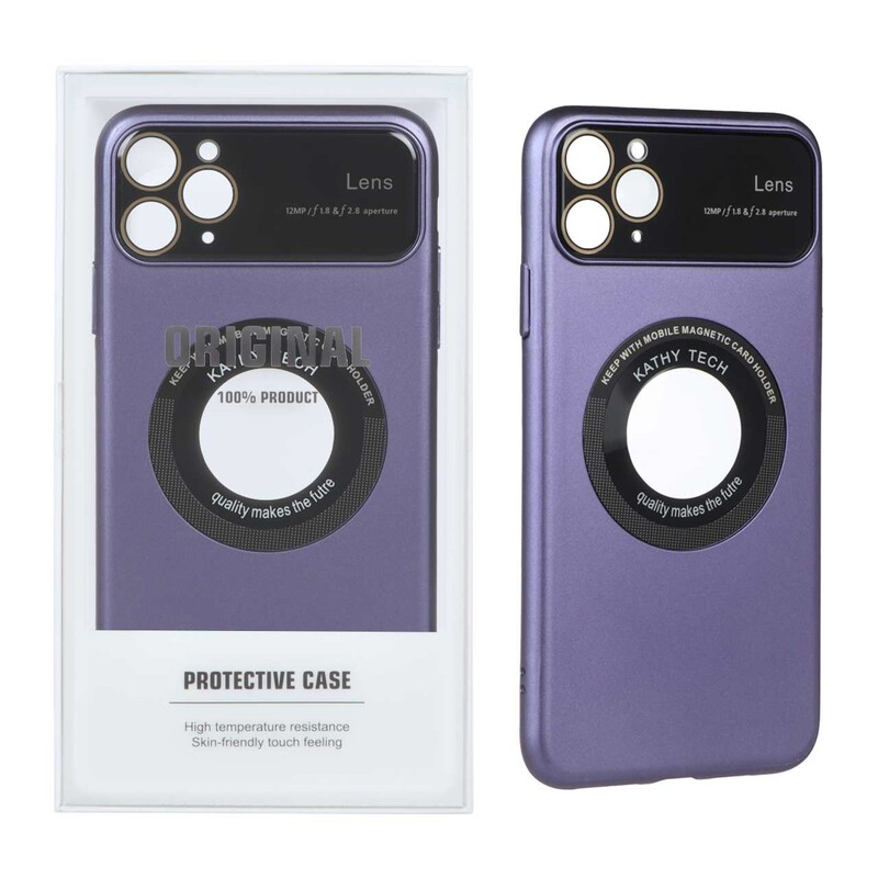 قاب اورجینال Kathy Tech محافظ لنز شیشه ای Magsafe کلاسیک Apple iPhone 11 Pro Max - بنفش (پک دار)
