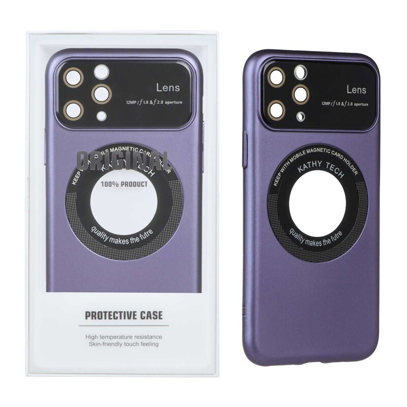 قاب اورجینال Kathy Tech محافظ لنز شیشه ای Magsafe کلاسیک Apple iPhone 11 Pro - بنفش (پک دار)