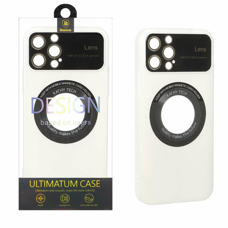 قاب اورجینال Kathy Tech محافظ لنز شیشه ای Magsafe کلاسیک Apple iPhone 12 Pro - سفید (پک دار)