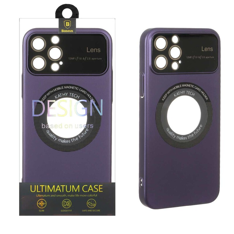 قاب اورجینال Kathy Tech محافظ لنز شیشه ای Magsafe کلاسیک Apple iPhone 12 Pro - بنفش (پک دار)