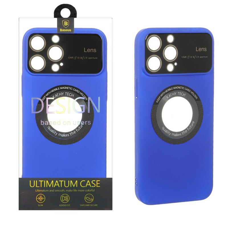 قاب اورجینال Kathy Tech محافظ لنز شیشه ای Magsafe کلاسیک Apple iPhone 13 Pro Max - آبی کاربنی (پک دار)