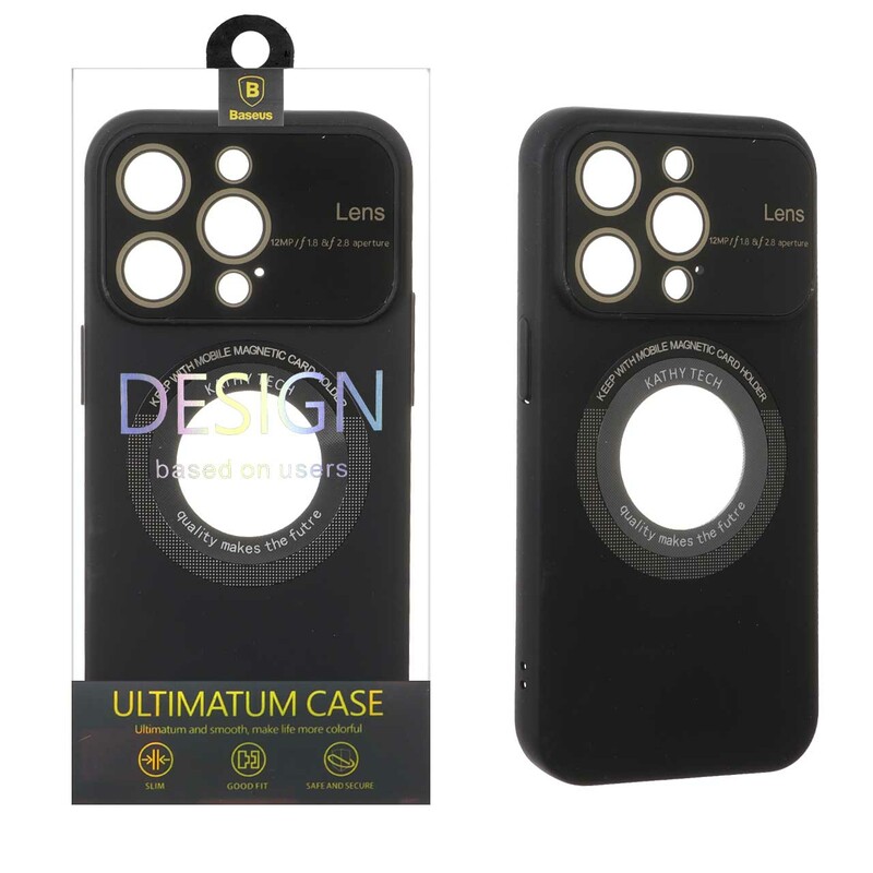 قاب اورجینال Kathy Tech محافظ لنز شیشه ای Magsafe کلاسیک Apple iPhone 14 Pro - مشکی (پک دار)
